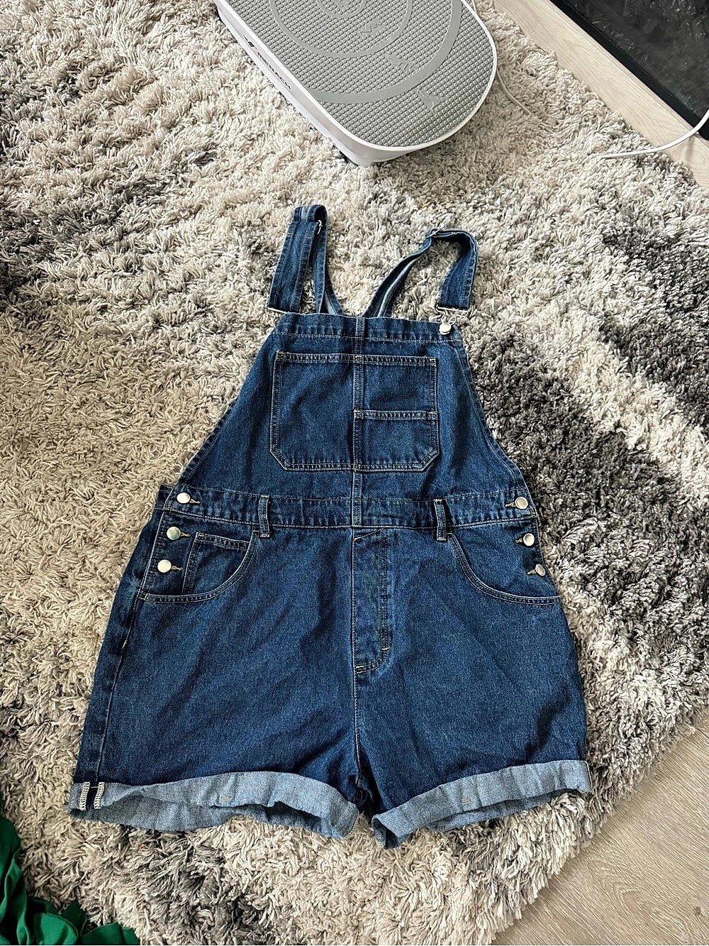 Denim Overall Shorts Blue XL Like New